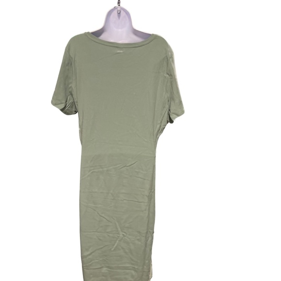 zuda Women's Dress Sz XL Rib with Ruching Green - Picture 3 of 3